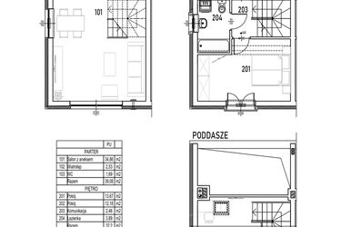 Rzut - Dom na sprzedaż 4 pokoje o powierzchni 82,45 m² - numer I1 w Tyniecka Domy