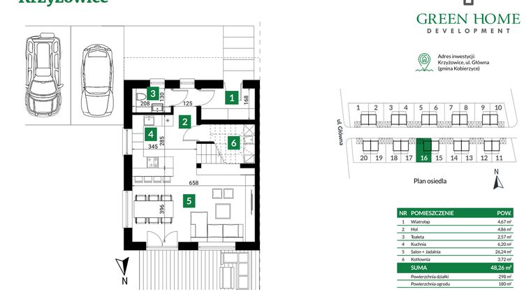 Rzut - Dom na sprzedaż 5 pokoi o powierzchni 105 m² - numer 16 w Nowe Krzyżowice II