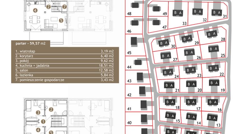 Rzut - Dom na sprzedaż 5 pokoi o powierzchni 115 m² - numer 5B w Osiedle Pola Jurajskie - etap II