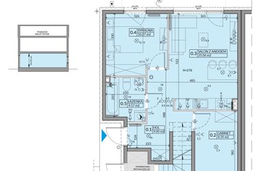 Rzut - Mieszkanie na sprzedaż 3 pokoje o powierzchni 53,49 m² - numer 65A w Domy na Witosa etap 2A i 2B