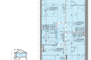 Rzut - Dom na sprzedaż 4 pokoje o powierzchni 77,99 m² - numer 28B w Osiedle Słoneczne etap III