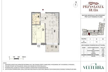 Rzut - Mieszkanie na sprzedaż 2 pokoje o powierzchni 36,08 m² - numer 11 w Przystanek Ruda