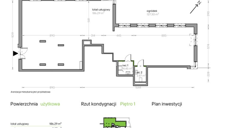 Rzut - Lokal użytkowy na sprzedaż 1 pokój o powierzchni 193,51 m² - numer I/F/U06 w Bochenka Vita