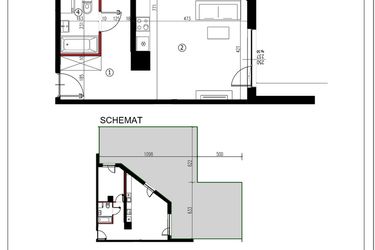 Rzut - Mieszkanie na sprzedaż 2 pokoje o powierzchni 50,62 m² - numer 10 w Andersa 3