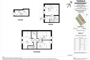 Rzut - Mieszkanie na sprzedaż 4 pokoje o powierzchni 65,03 m² - numer 4B w Osiedle Ogrodowa