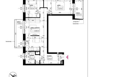 Rzut - Mieszkanie na sprzedaż 3 pokoje o powierzchni 60,75 m² - numer D1/1/4/19 w Malta Wołkowyska etap III