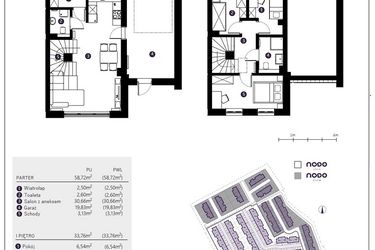 Rzut - Dom na sprzedaż 4 pokoje o powierzchni 92,48 m² - numer 8A w Osiedle Nodo