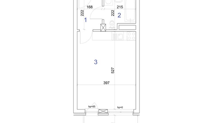 Rzut - Mieszkanie na sprzedaż 1 pokój o powierzchni 28,75 m² - numer 6A.49 w Mierzeja Wiślana etap IV