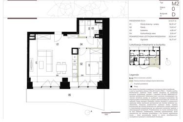 Rzut - Mieszkanie na sprzedaż 2 pokoje o powierzchni 52,34 m² - numer D.0.4 w Nowa Stawowa