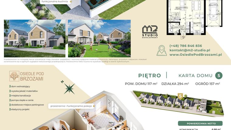 Rzut - Dom na sprzedaż 4 pokoje o powierzchni 117 m² - numer 5 w Osiedle Pod Brzozami etap II