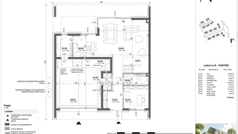 Rzut - Dom na sprzedaż 5 pokoi o powierzchni 190,37 m² - numer B-8 w Neo Natolin II