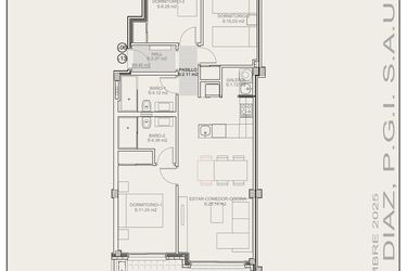 Rzut - Mieszkanie na sprzedaż 3 pokoje o powierzchni 69,4 m² - numer G1.6 w Residencial La Isla III