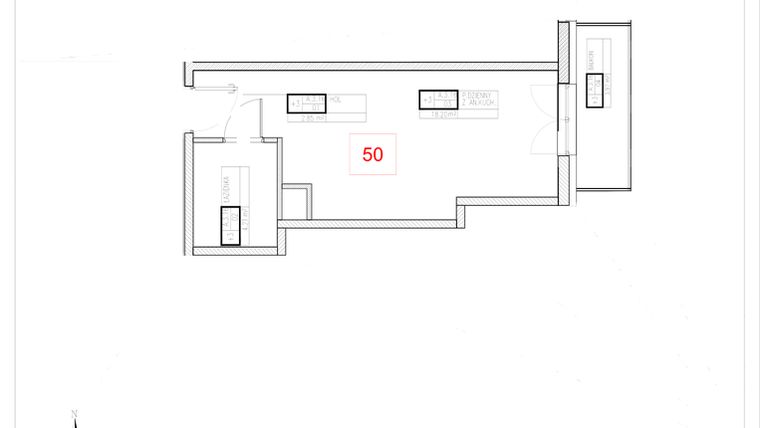 Rzut - Mieszkanie na sprzedaż 1 pokój o powierzchni 25,26 m² - numer A3-16 w Rezydencja Ogród Saski etap I i II