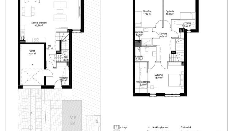 Rzut - Dom na sprzedaż 4 pokoje o powierzchni 160,24 m² - numer B.0M04 w Lagom