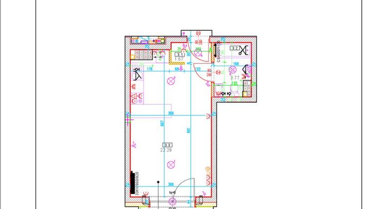 Rzut - Mieszkanie na sprzedaż 1 pokój o powierzchni 27,73 m² - numer A24 w Osiedle Zuchów