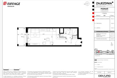 Rzut - Mieszkanie na sprzedaż 1 pokój o powierzchni 29,79 m² - numer A.3.2 w Zajezdnia