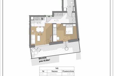 Rzut - Mieszkanie na sprzedaż 2 pokoje o powierzchni 74,35 m² - numer B.M8 w Villa Botanica