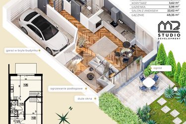 Rzut - Dom na sprzedaż 5 pokoi o powierzchni 101,72 m² - numer Dom nr 4 w Osiedle Urocza