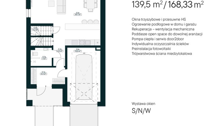 Rzut - Dom na sprzedaż 5 pokoi o powierzchni 168,3 m² - numer 17A w Aleja Drzew II