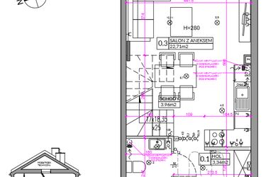 Rzut - Dom na sprzedaż 3 pokoje o powierzchni 65,83 m² - numer 11B w Nova Magdalenka 7