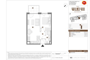 Rzut - Mieszkanie na sprzedaż 2 pokoje o powierzchni 35,67 m² - numer A.23 w Osiedle Wilno VIII