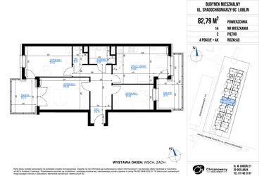 Rzut - Mieszkanie na sprzedaż 4 pokoje o powierzchni 82,79 m² - numer 14 w Vieniava edycja druga