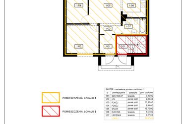 Rzut - Mieszkanie na sprzedaż 3 pokoje o powierzchni 52,97 m² - numer 9 w Osiedle Hallera