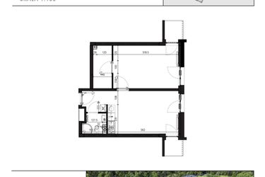 Rzut - Mieszkanie na sprzedaż 2 pokoje o powierzchni 47,4 m² - numer AB.2.042 w Nadolnik Compact Apartments etap III