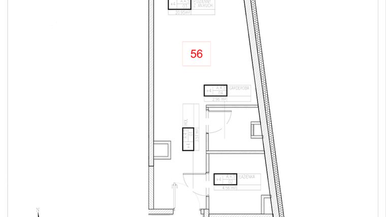 Rzut - Mieszkanie na sprzedaż 1 pokój o powierzchni 31,98 m² - numer A4-5 w Rezydencja Ogród Saski etap I i II