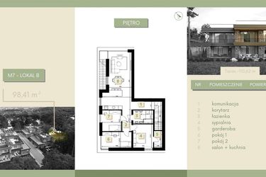 Rzut - Mieszkanie na sprzedaż 4 pokoje o powierzchni 102,03 m² - numer M7-2 w Morelife Apartments etap I i II