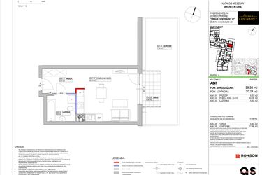 Rzut - Mieszkanie na sprzedaż 1 pokój o powierzchni 30,32 m² - numer 7.A047 w Ursus Centralny etap VI
