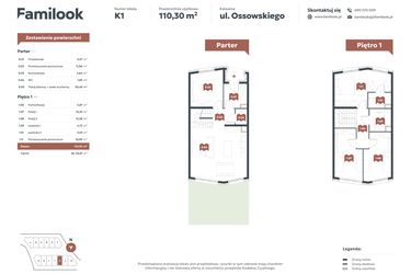 Rzut - Mieszkanie na sprzedaż 5 pokoi o powierzchni 110,3 m² - numer K1 w Familook