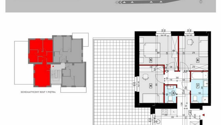 Rzut - Mieszkanie na sprzedaż 4 pokoje o powierzchni 65,68 m² - numer ZA1_1 w Osiedle Malarska etap IV