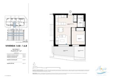 Rzut - Mieszkanie na sprzedaż 1 pokój o powierzchni 67,7 m² - numer 168 w Alonis Living