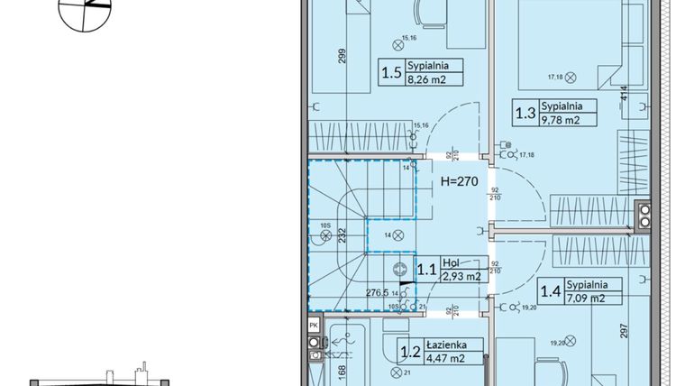 Rzut - Dom na sprzedaż 5 pokoi o powierzchni 72,7 m² - numer 34B w Osiedle Stokrotki etap 4 i 5