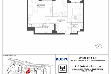 Rzut - Mieszkanie na sprzedaż 3 pokoje o powierzchni 62,17 m² - numer A.7M05 w WENDY