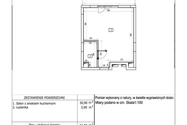 Rzut - Mieszkanie na sprzedaż 3 pokoje o powierzchni 34,89 m² - numer 112 w Aquamarina Dąbki