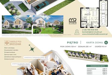 Rzut - Dom na sprzedaż 4 pokoje o powierzchni 129 m² - numer 4 w Osiedle Pod Brzozami etap II
