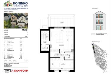 Rzut - Mieszkanie na sprzedaż 4 pokoje o powierzchni 95,88 m² - numer 7.B w Osiedle Koninko