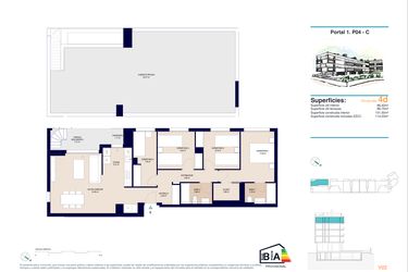Rzut - Mieszkanie na sprzedaż 4 pokoje o powierzchni 114,03 m² - numer 4-C-1 w Apartamenty w Alicante - 78385858
