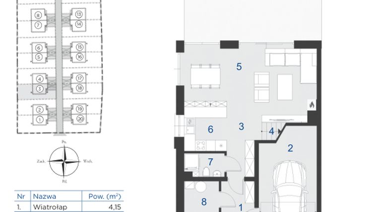 Rzut - Dom na sprzedaż 5 pokoi o powierzchni 125 m² - numer Nigra.3 w Michałowice Park II