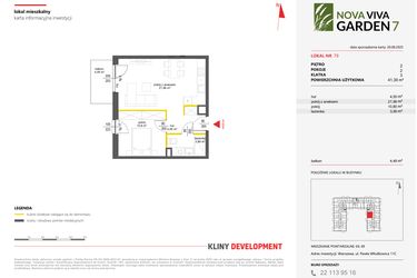 Rzut - Mieszkanie na sprzedaż 2 pokoje o powierzchni 41,3 m² - numer 79 w Nova Viva Garden 7