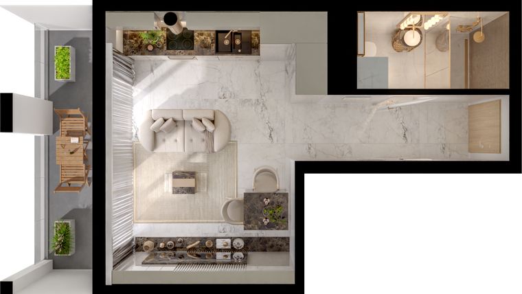 Rzut - Mieszkanie na sprzedaż 1 pokój o powierzchni 27,86 m² - numer A10/4/75 w GEMINI G-7