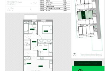 Rzut - Mieszkanie na sprzedaż 4 pokoje o powierzchni 86,2 m² - numer G2 w Zielona Krzyszkowicka
