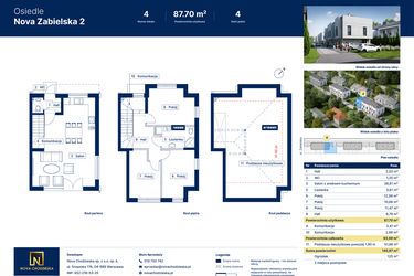Rzut - Dom na sprzedaż 4 pokoje o powierzchni 93,99 m² - numer 4 w Nova Zabielska 2