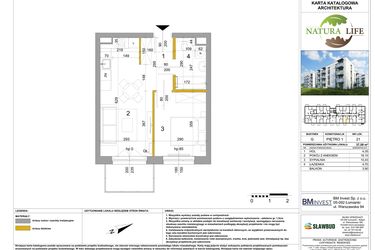 Rzut - Mieszkanie na sprzedaż 2 pokoje o powierzchni 37,7 m² - numer G.21 w Osiedle Natura Life budynki GHI