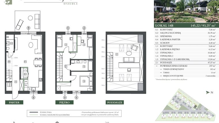 Rzut - Dom na sprzedaż 4 pokoje o powierzchni 145,22 m² - numer 14B w Domy w akacjach