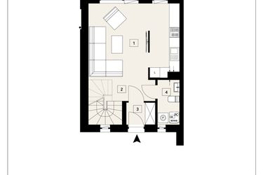Rzut - Dom na sprzedaż 3 pokoje o powierzchni 69,03 m² - numer B4.A w Ametystowa Park