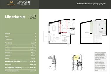 Rzut - Mieszkanie na sprzedaż 3 pokoje o powierzchni 102,7 m² - numer B32 w Stawowa Residence - etap V