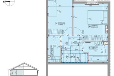 Rzut - Dom na sprzedaż 3 pokoje o powierzchni 71,32 m² - numer 44A w Ogrody Przyjaciół 5 etap IV